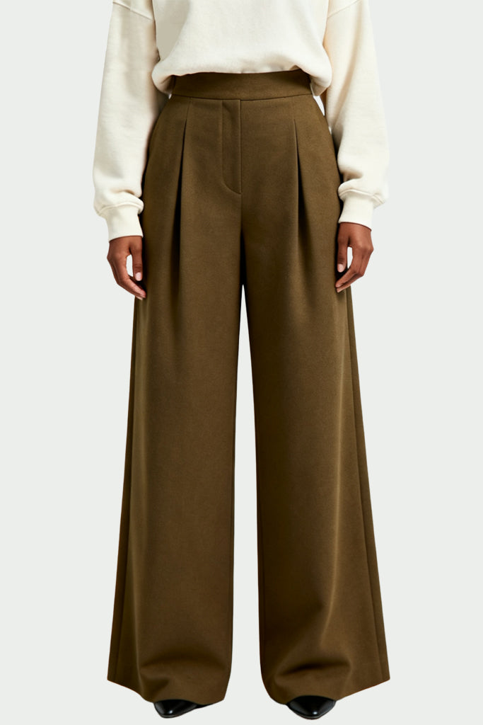 Women's Light Luxury Texture High-Waist Wide-Leg Loose Fashion Trousers