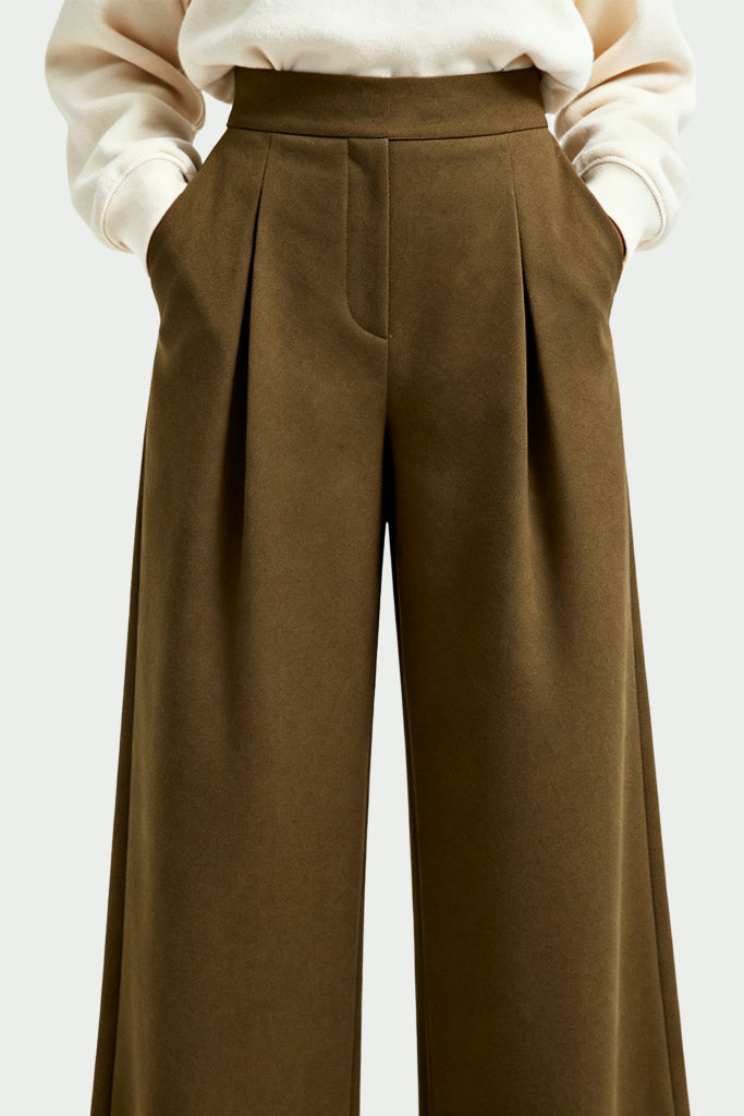 Women's Light Luxury Texture High-Waist Wide-Leg Loose Fashion Trousers