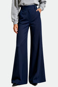 Women's Sophisticated Chic High-Waist Wide-Leg Structured Silhouette Trousers