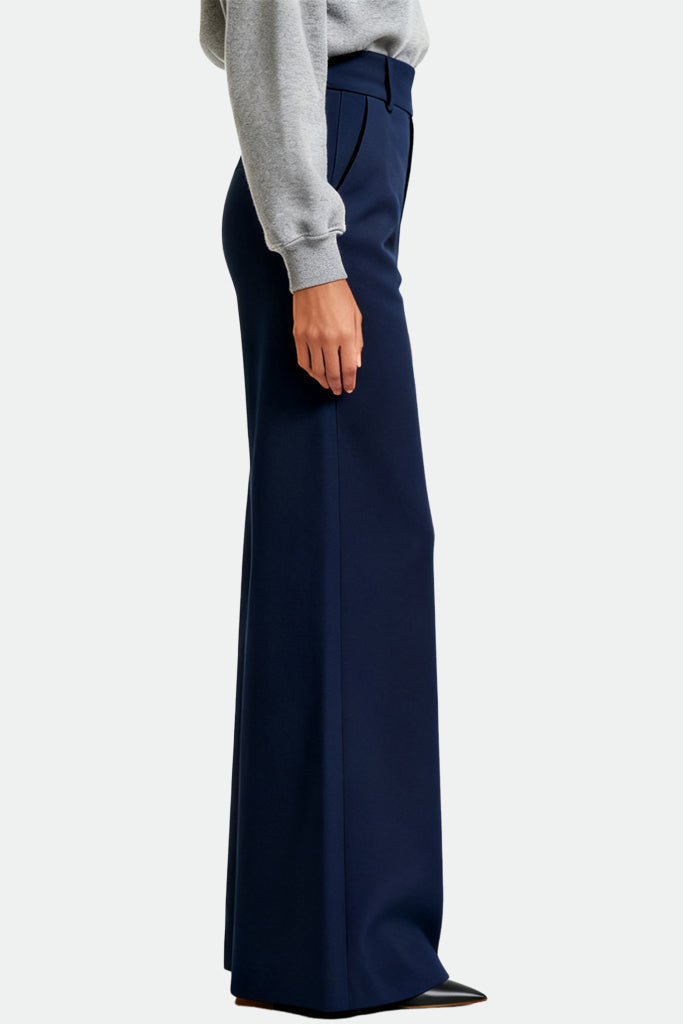 Women's Sophisticated Chic High-Waist Wide-Leg Structured Silhouette Trousers