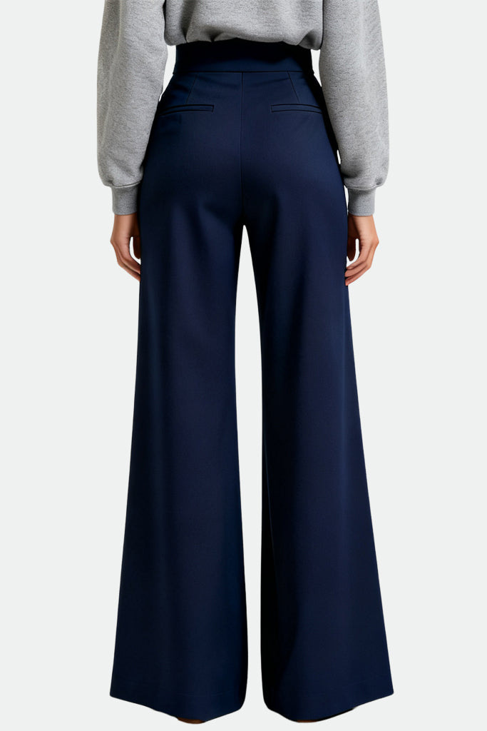 Women's Sophisticated Chic High-Waist Wide-Leg Structured Silhouette Trousers