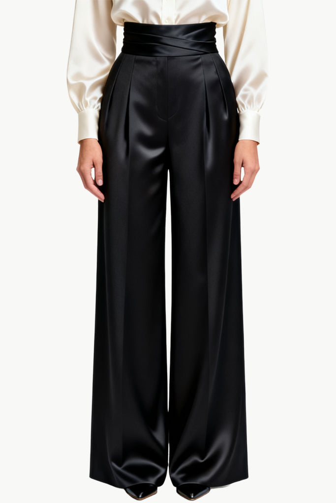 Women's Trendy Unique High-Waist Wide-Leg Tailored Trousers