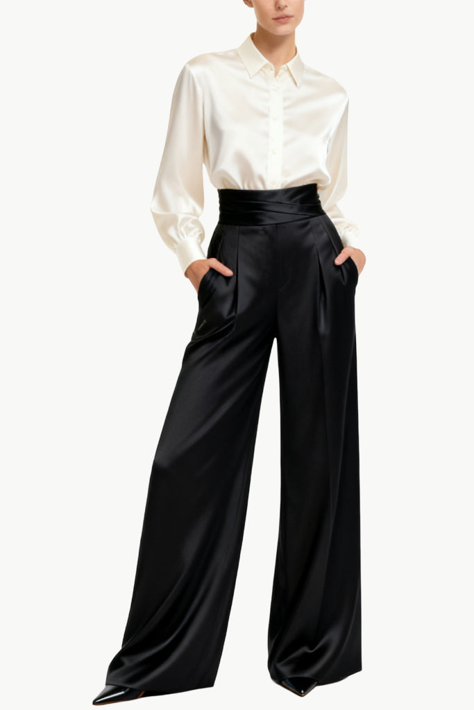 Women's Trendy Unique High-Waist Wide-Leg Tailored Trousers