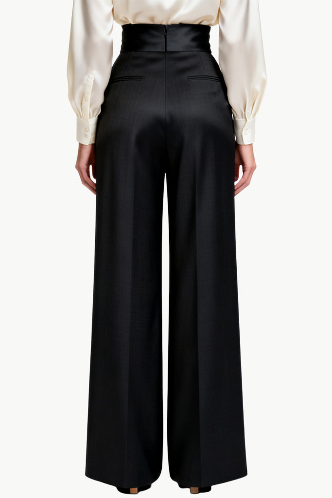 Women's Trendy Unique High-Waist Wide-Leg Tailored Trousers