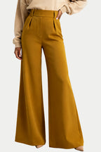 Women's Minimalist Structured High-Waist Wide-Leg Comfortable Versatile Trousers
