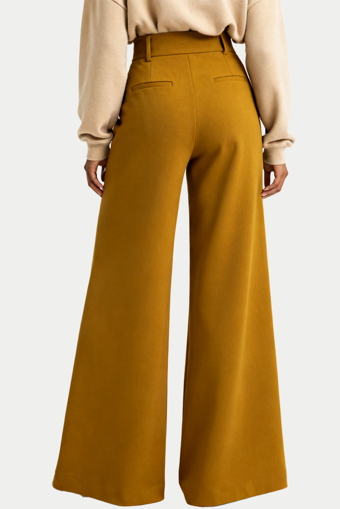 Women's Minimalist Structured High-Waist Wide-Leg Comfortable Versatile Trousers