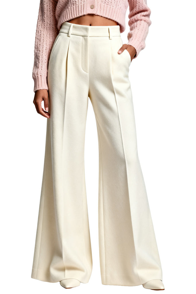 Women's Minimalist High-Waist Wide-Leg Comfortable Slimming Trousers