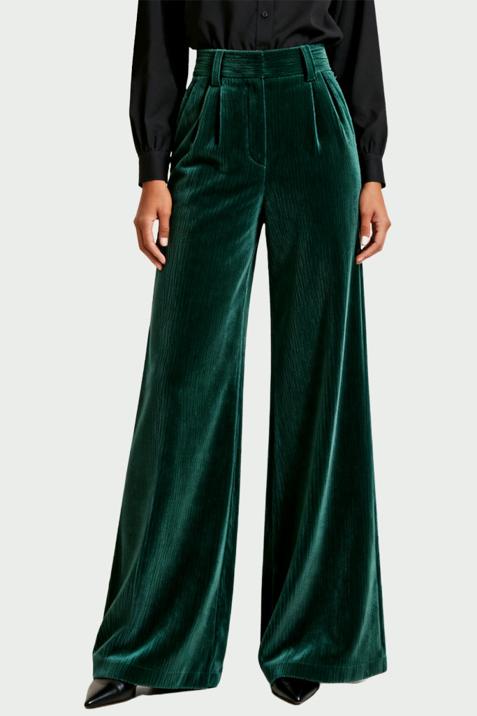 Exquisite Pleated Design Loose Daily Comfortable Trousers