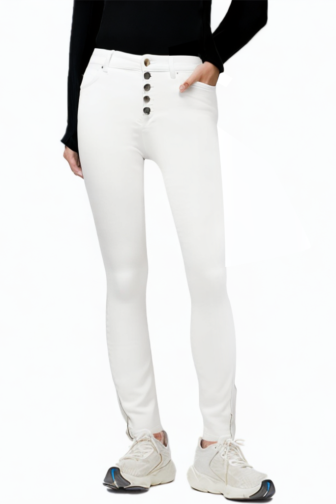 Simple White Women's Pencil Skinny Jeans