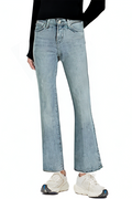 Tight Elastic Large Size Solid Color Washed Wide Leg Flared Pants