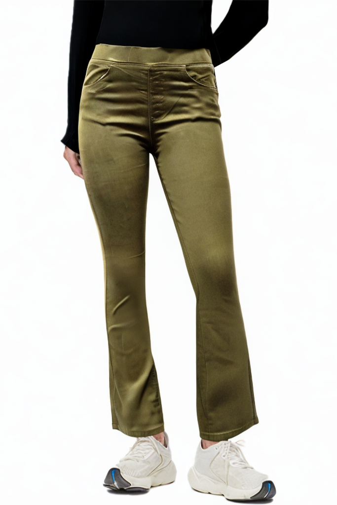 Women's Brown Mid-Rise Loose Flared Jeans