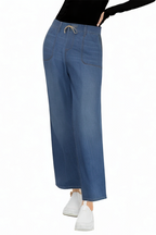 Wide-leg Premium Washed Loose Breathable Lace-up Jeans