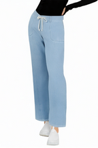 High Quality Blue Loose Drawstring Fashion High Waist Jeans