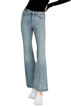 Tight Elastic Large Size Solid Color Washed Wide Leg Flared Pants