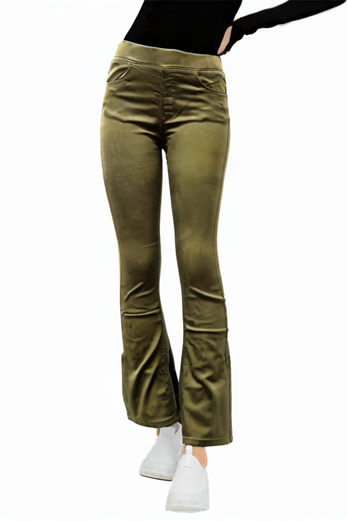 Women's Brown Mid-Rise Loose Flared Jeans