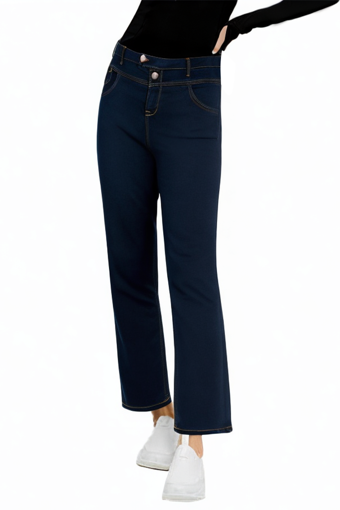 Regular Fit High Rise Straight Breathable Luxury Jeans