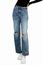 High Waist Wide Leg Plus Size Vintage Washed Straight Loose Trousers