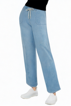High Quality Blue Loose Drawstring Fashion High Waist Jeans
