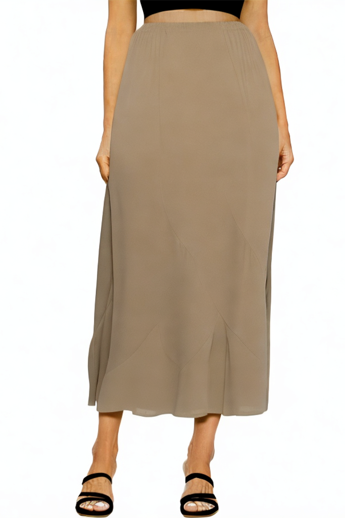 Women's Vintage Elastic Waist A-Line Maxi Skirt
