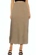Women's Vintage Elastic Waist A-Line Maxi Skirt