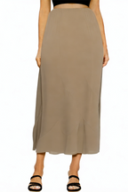 Women's Vintage Elastic Waist A-Line Maxi Skirt