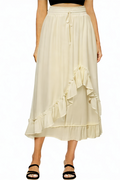 Summer Asymmetric Ruffled Long Flowing Dress with Pockets