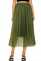 Metallic Light Silky Flowing Solid Color Skirt