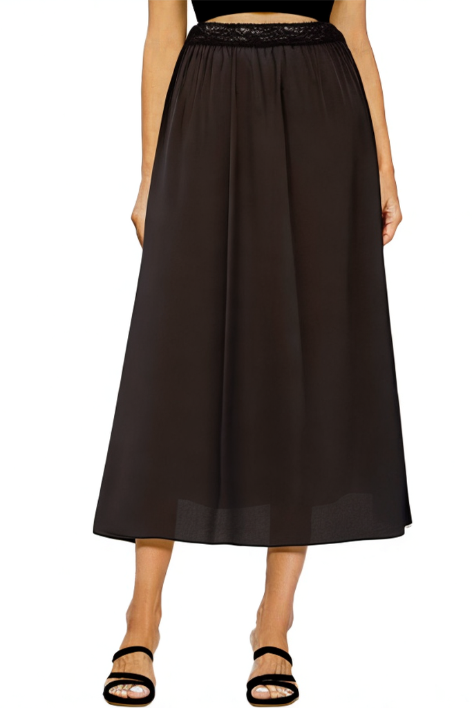High Quality Anti-static Satin Lace Hem Petticoat