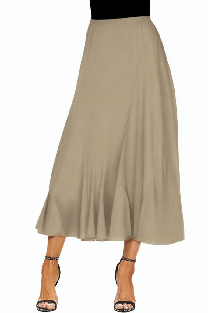 Women's Vintage Elastic Waist A-Line Maxi Skirt