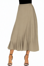 Women's Vintage Elastic Waist A-Line Maxi Skirt
