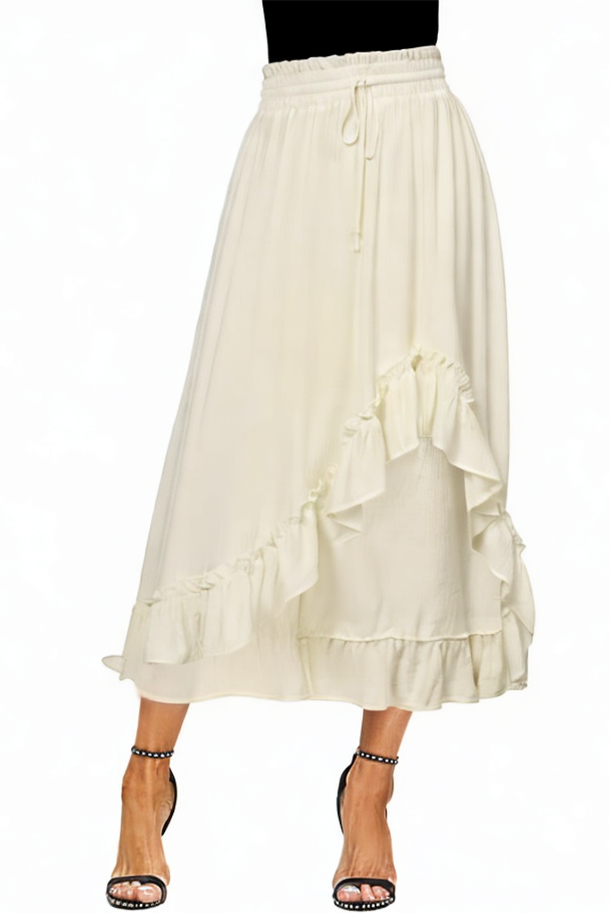 Summer Asymmetric Ruffled Long Flowing Dress with Pockets