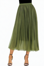 Metallic Light Silky Flowing Solid Color Skirt