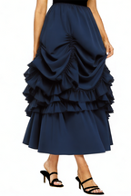 Women's Vintage Gothic High Waist Ruffle Hem Ruffle Skirt