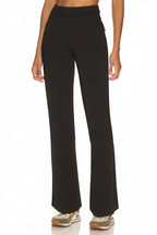 Black High Waist Solid Color Straight Loose Trousers