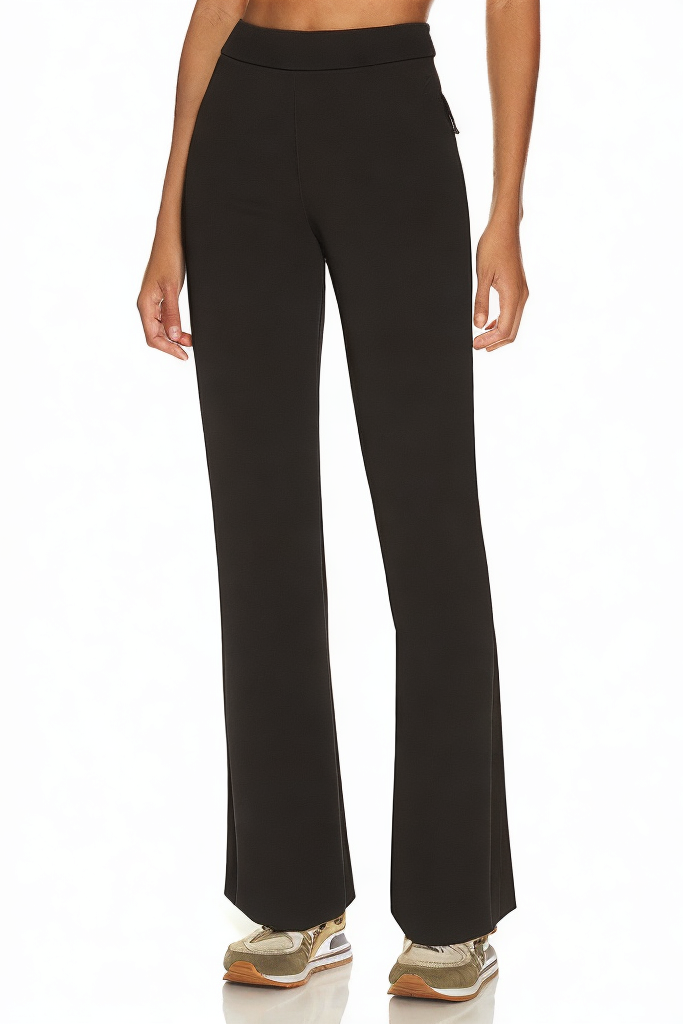 Black High Waist Solid Color Straight Loose Trousers