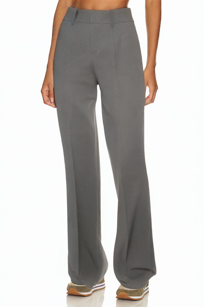 Casual All-match High Waist Slim Fit Solid Color Zipper Pants