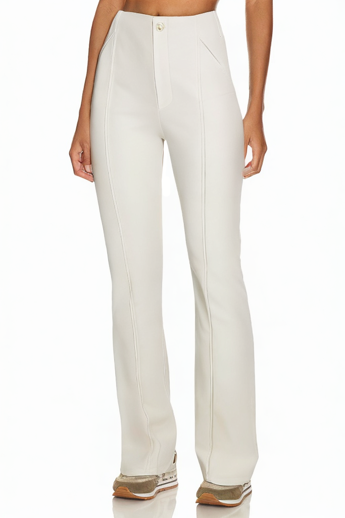 Temperament Versatile High Waist Faux Leather Slim Trousers