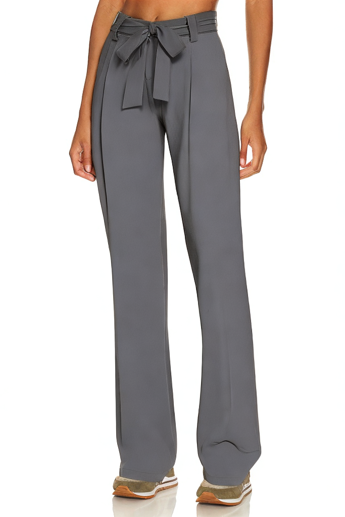 Wide Leg Women's High Waist Casual Pants with Removable Belt