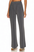 Casual Pleated Elastic Waist Loose Wide-leg Knitted Trousers