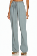 Blue Wide-leg Comfortable Trousers with Elastic Waist