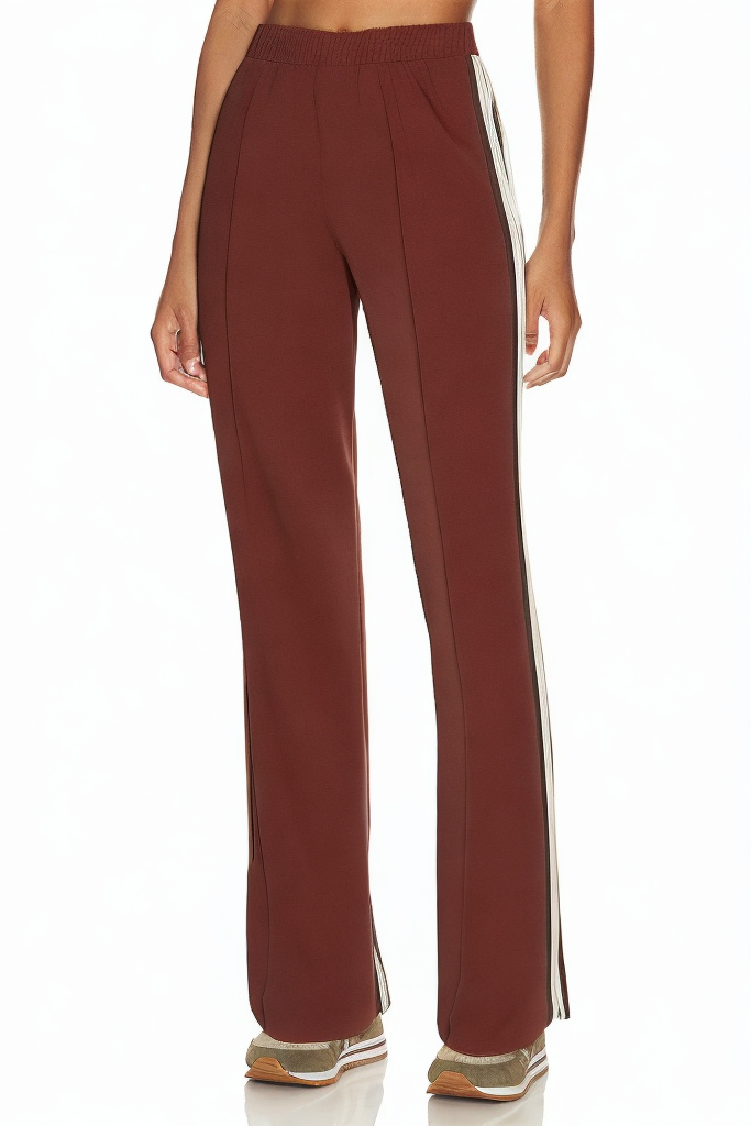 Brown Stylish High Quality Flared Knitted Trousers