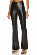 Women's Faux Leather Skinny Stretch PU Flared Pants