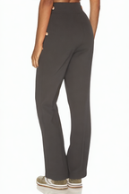 Fashion High Waist Straight Pants with Metal Buttons