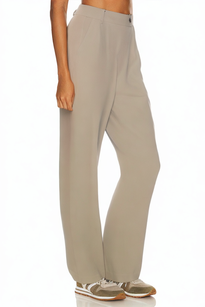 Light Brown Casual Fashion High Waist Wide Leg Straight Pants