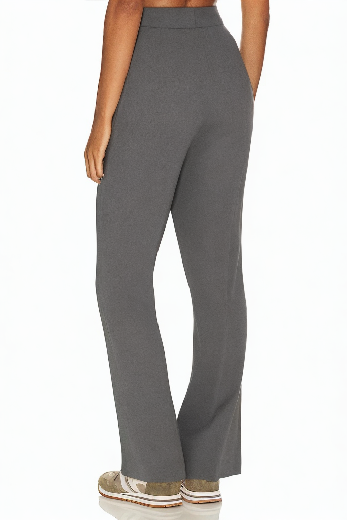 Casual All-match High Waist Slim Fit Solid Color Zipper Pants