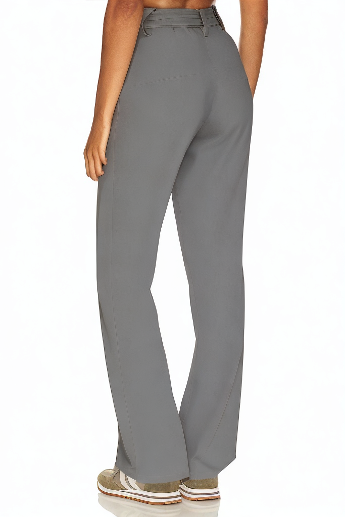 Wide Leg Women's High Waist Casual Pants with Removable Belt