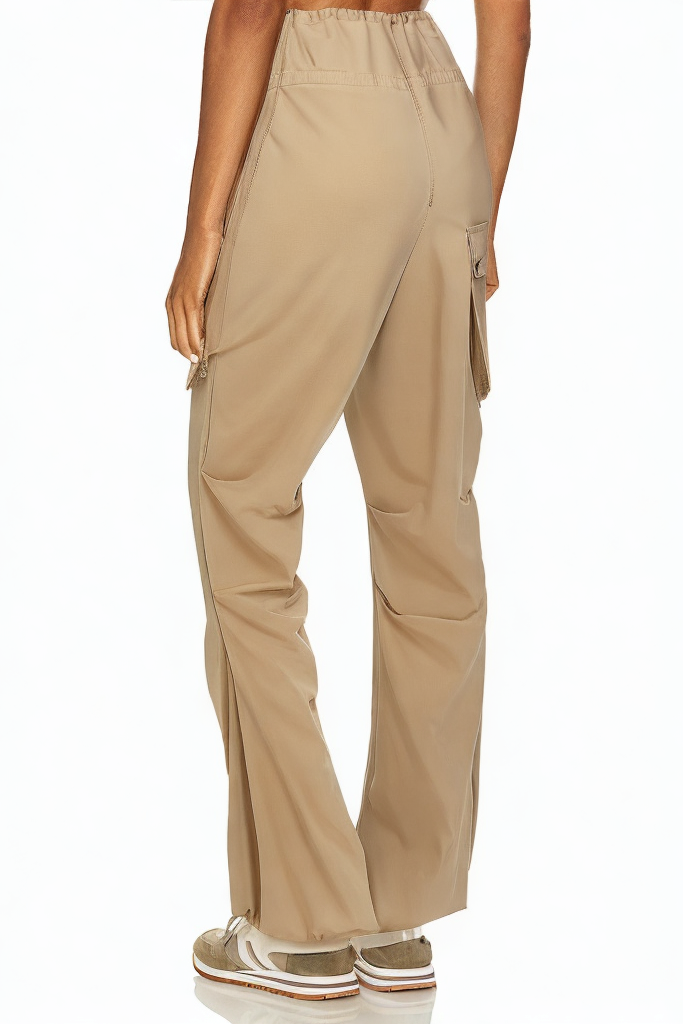 Women's Drawstring Waist Straight Loose Trousers with Pockets