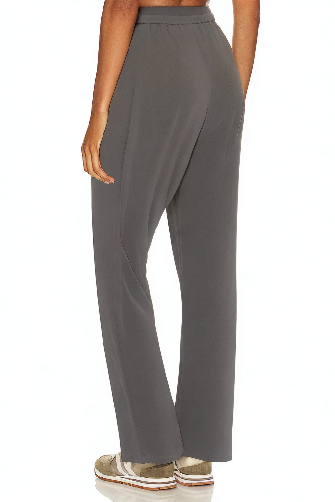 Casual Pleated Elastic Waist Loose Wide-leg Knitted Trousers