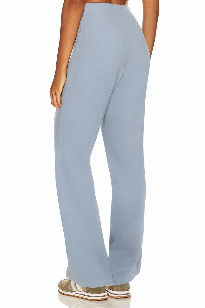 Fashion Belted Wide-leg Vintage High-waist Zipper Placket Trousers