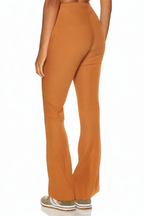 Khaki High Waist Women's Wide Leg Flared Jeans